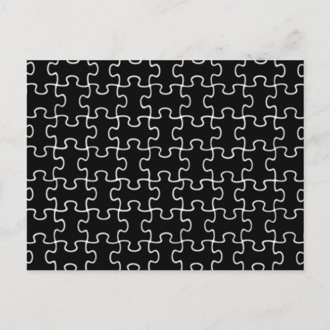 black puzzle pattern postcard (Front)