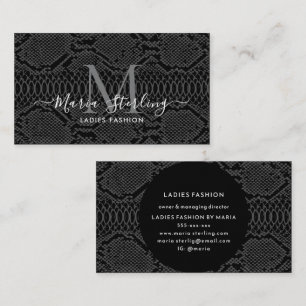 Black Python Skin Business Card