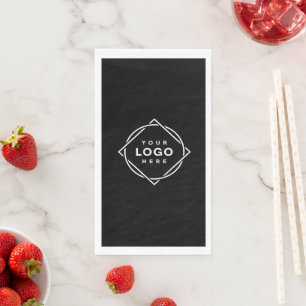 Black QR Code Logo   Modern & Elegant Business Napkin