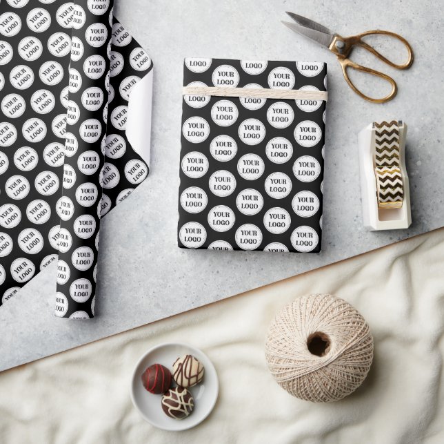 Black QR Code Logo | Modern & Elegant Business Wrapping Paper (Crafts)