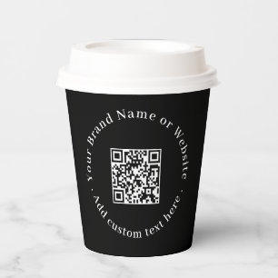 Black QR Code   Modern Business Promotional Design Paper Cups