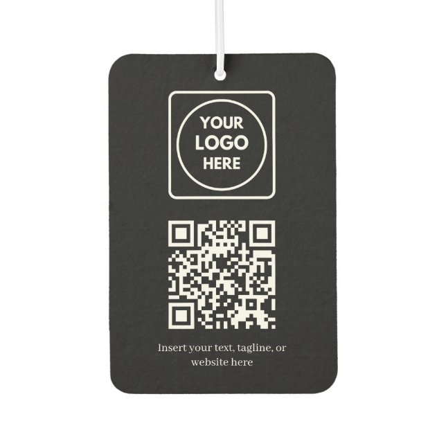 Black QR Code | Simple Professional Business Car Air Freshener (Front)