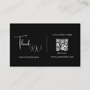 Black QR Code Thank You Card Discount Code