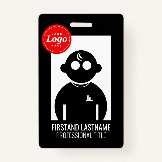 Black QR Coded V2 Employee Badge ID Badge (Front)