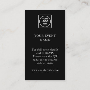 Black QR Corporate Event Website Link Enclosure Card