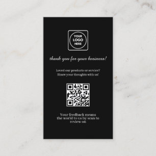 Black QR   Custom Business Feedback Review Link Card