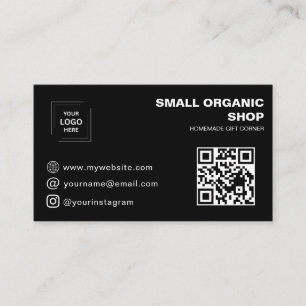 Black QR Logo Social Media Branding Style Business Card