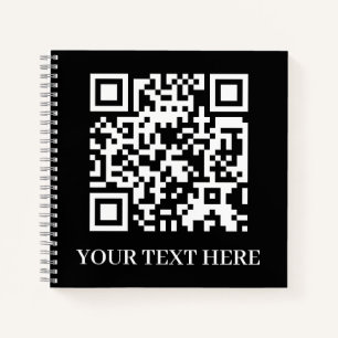 Black QR   Minimalist Scan Me Design Notebook