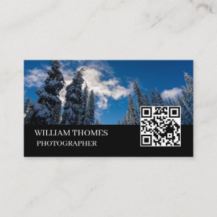 Black QR Photography Portfolio Branding Style Business Card