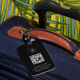 Black QR Professional Branding Style Luggage Tag