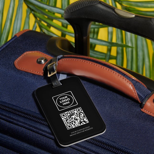 Black QR | Professional Business Logo ID Luggage Tag (Front Insitu 1)