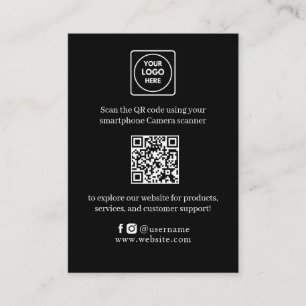Black QR   Scan Me Business Website Link Enclosure Card