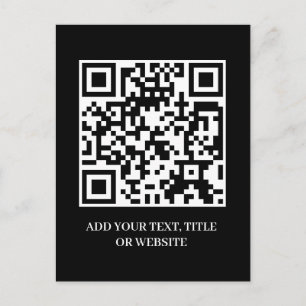 Black QR   Scan Me Business Website Link Postcard