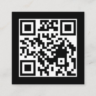 Black QR Social Minimal Square Business Style Card