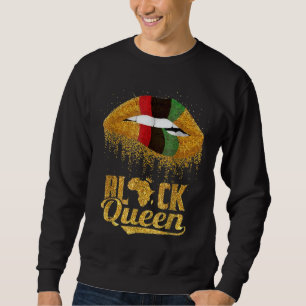 Black Queen African Colours Lips Black History Wom Sweatshirt