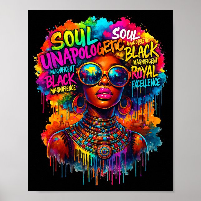 Black Queen African Map Unapologetically Black His Poster (Front)