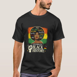 Black Queen Afro African American Women Black Hist T-Shirt