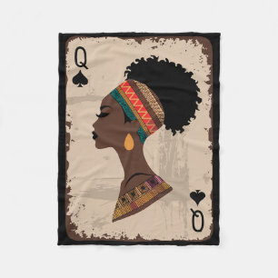 Black Queen Afro Drug Proud Melanin African Americ Fleece Blanket