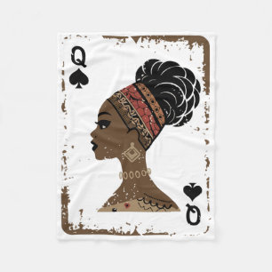 Black Queen Afro Drug Proud Melanin African Americ Fleece Blanket