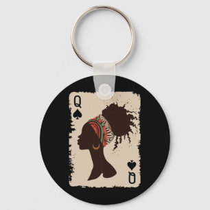 Black Queen Afro Drug Proud Melanin African Americ Key Ring