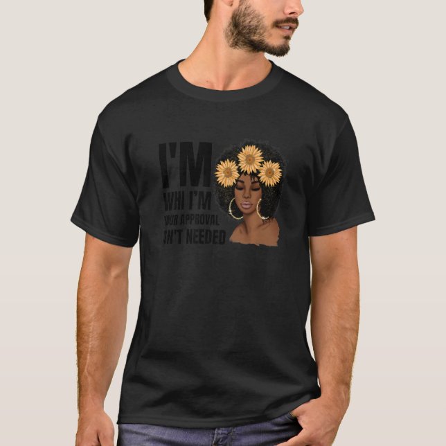 Black Queen Afro Lady African American Ladies Curl T-Shirt (Front)