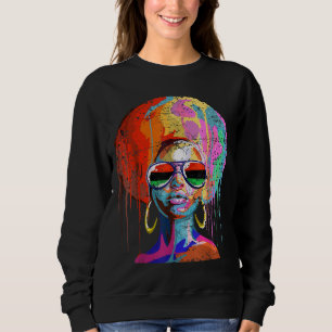 Black Queen Afro Melanin Art Sweatshirt