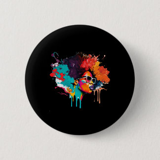 Black Queen Afro Melanin Dripping Art Lover Americ 6 Cm Round Badge