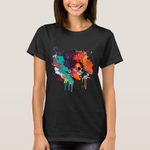 Black Queen Afro Melanin Dripping Art Lover Americ T-Shirt