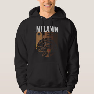 Black Queen Afro Melanin Dripping Black History Hoodie
