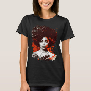 Black Queen Afro Melanin Dripping Black History Mo T-Shirt