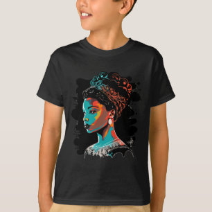 Black Queen Afro Melanin Dripping Black History Mo T-Shirt