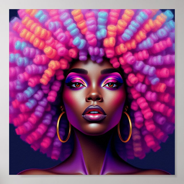 Black queen, afrocentric, blacknificent, woman, me poster (Front)