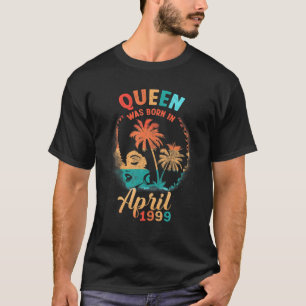 Black Queen April 1999 22Th Birthday Girl Women 22 T-Shirt