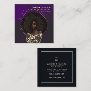 Black Queen Beauty Fashion Square Business Card