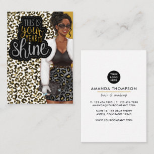 Black Queen Beauty Fashion Square Business Card