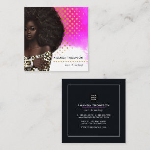 Black Queen Beauty Fashion Square Business Card