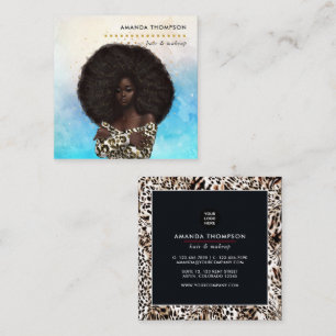 Black Queen Beauty Fashion Square Business Card