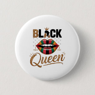 Black Queen Black History Month  6 Cm Round Badge