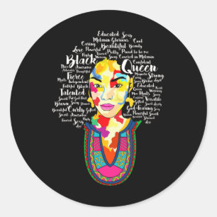 Black Queen Black History Month African American A Classic Round Sticker