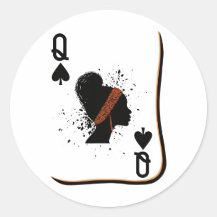 Black Queen Card Black History Month African Celeb Classic Round Sticker