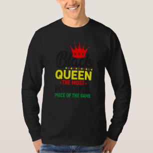 Black Queen Chess Gaming Quote Gamer Pun Text T-Shirt