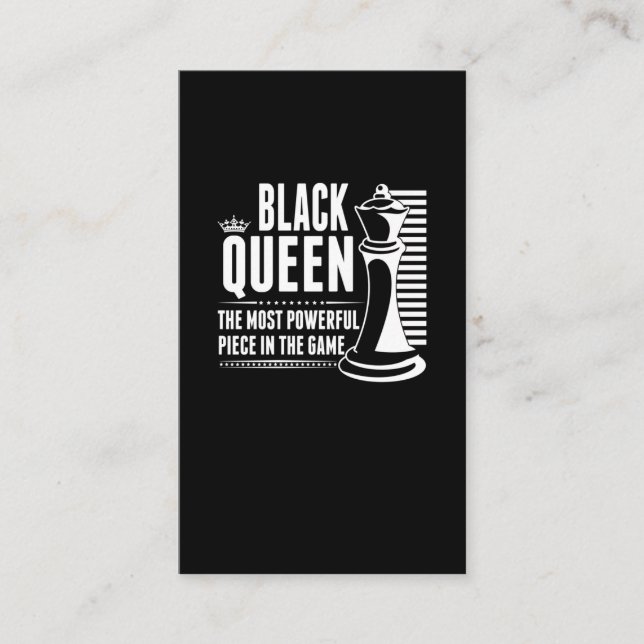 Black Queen Chess Piece Proud Black Women Business Card (Front)