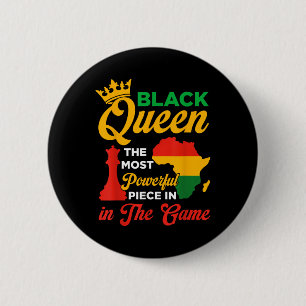 Black Queen Chess Powerful Piece In The Game Junet 6 Cm Round Badge