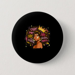 Black Queen Dripng Afro Melanin Black History Mont 6 Cm Round Badge