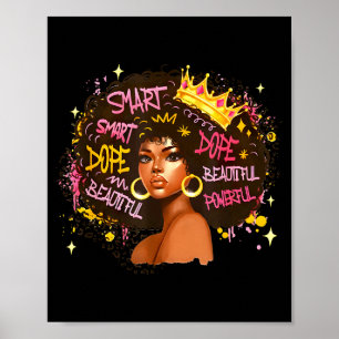 Black Queen Dripng Afro Melanin Black History Mont Poster