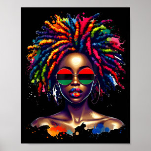 Black Queen Dripng Afro Melanin Black History Mont Poster