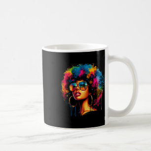 Black Queen Dripping Afro Melanin Juneteenth Girl  Coffee Mug