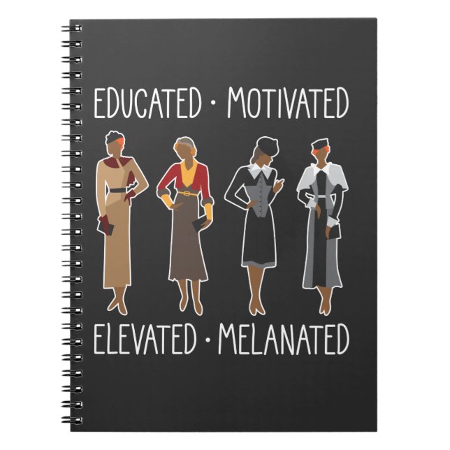 Black Queen Educated Motivated African American Notebook (Front)