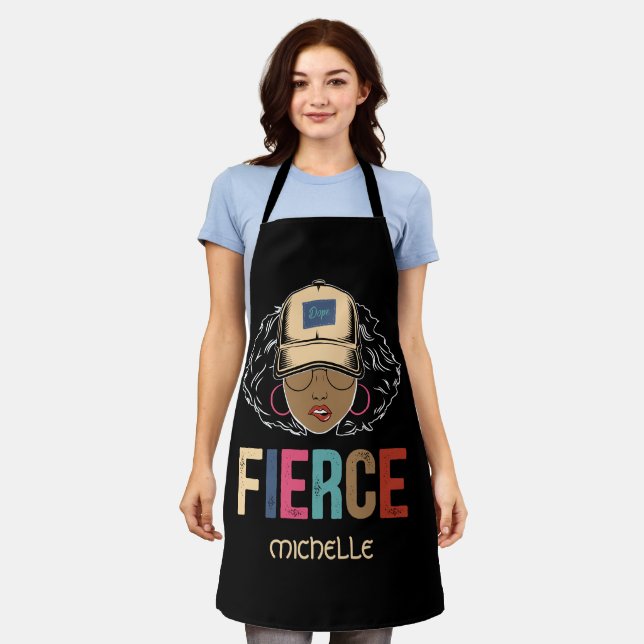 Black Queen | Fierce | Black Woman Apron (Worn)