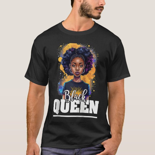 Black Queen For Proud African American Black Histo T-Shirt (Front)